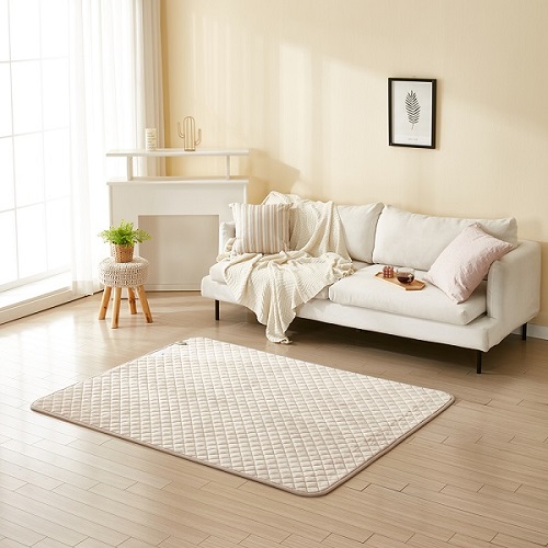 [휴라이즈] 더후끈 EMF탄소매트(극세사)_퀸/베이지