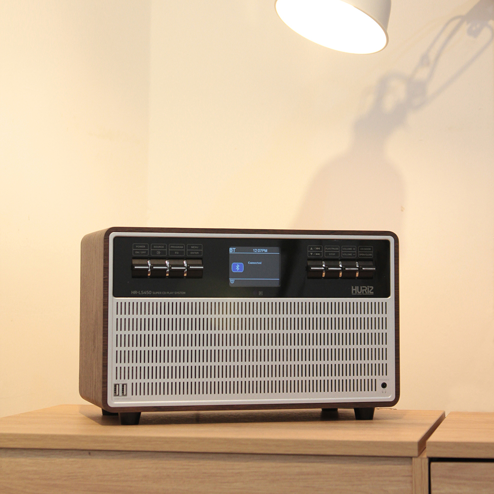 [휴라이즈] 올인원 Sound System (CD+블루투스+라디오+AUX+USB+무선리모컨) HR-LS450