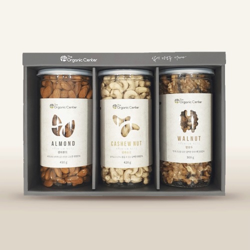 [라온오가닉] 견과3종세트(아몬드,호두,캐쉬넛/선물박스)