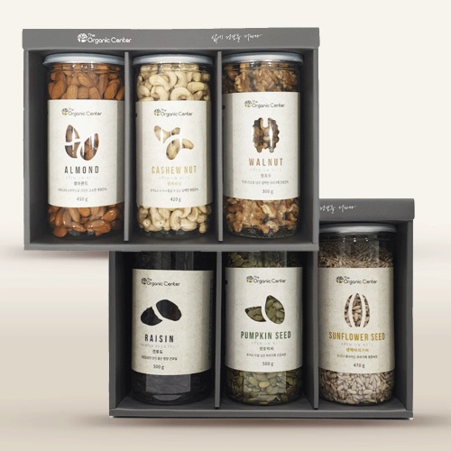 [라온오가닉] 견과6종세트(아몬드,호두,캐쉬넛,해바라기씨,호박씨,건포도/선물박스)